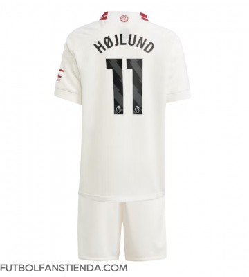 Manchester United Rasmus Hojlund #11 Tercera Equipación Niños 2023-24 Manga Corta (+ Pantalones cortos)